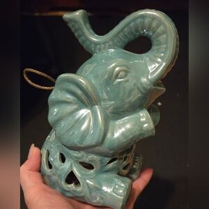 Turquoise Elephant Trunk Up Sachet Holder
